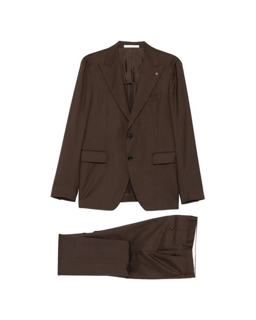 Tagliatore Brown Buttoned Suit for men
