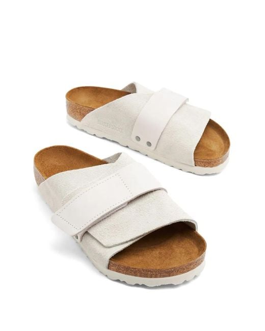 Claquettes Kyoto En Daim À Attache Scratch Birkenstock en coloris White