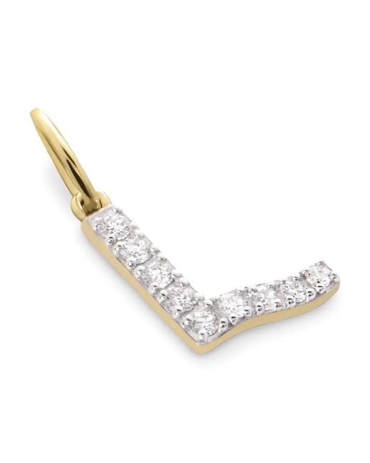 Monica Vinader White 14Kt L Laboratory-Grown Diamond Charm