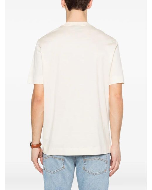 Emporio Armani White Logo-Patch T-Shirt for men
