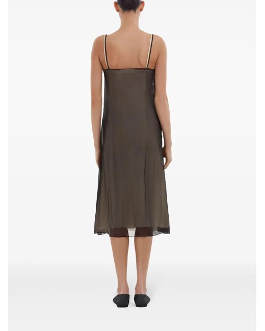 Marni Black Floral-Appliqué Crepon Dress
