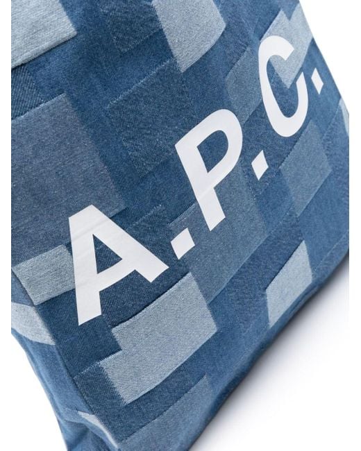 Borsa tote Lou con stampa di A.P.C. in Blue da Uomo