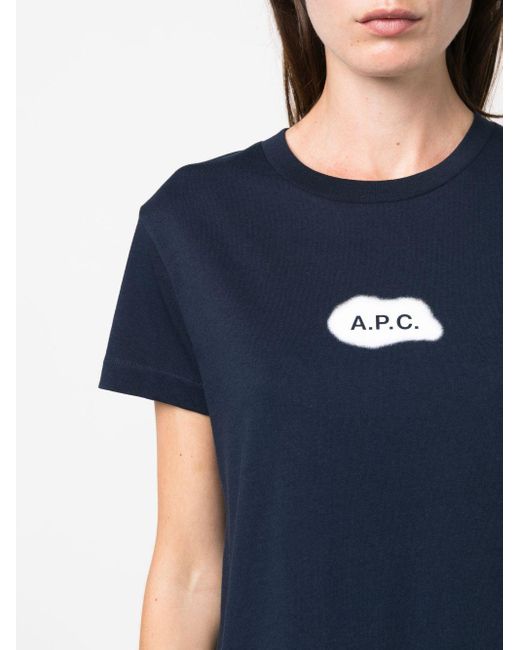 A.P.C. Astoria Logo-print T-shirt in het Blue