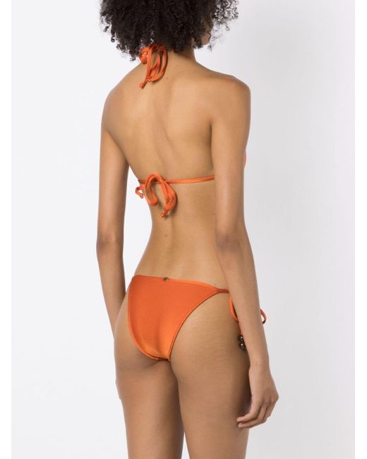 Adriana Degreas Orange Bikini mit Perlen