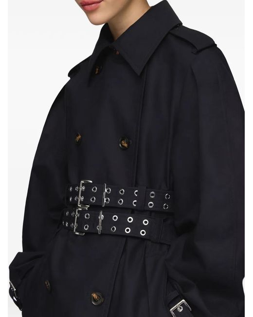 Ganni Black Double-Belted Trench Coat