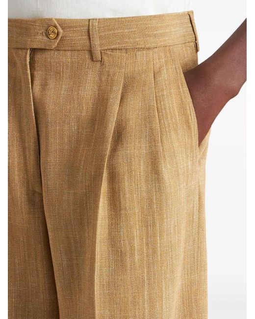 Etro Natural Slub-Effect Tailored Trousers