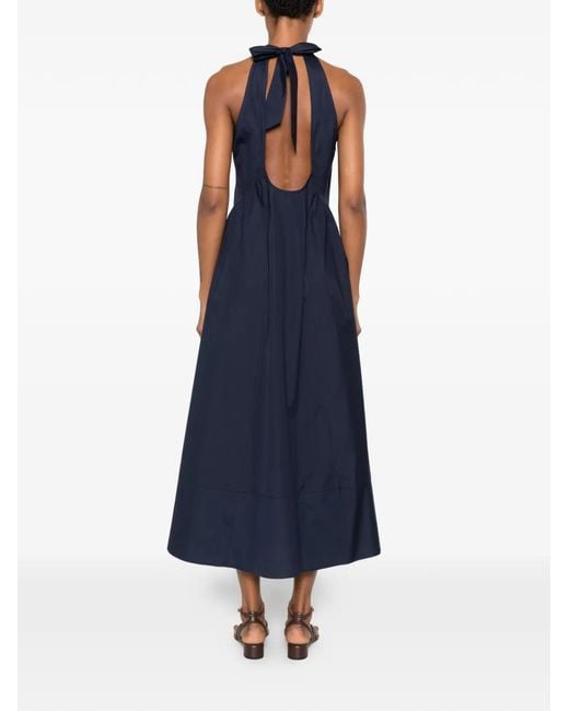 Pennyblack Blue Halterneck Back-Tie Midi Dress
