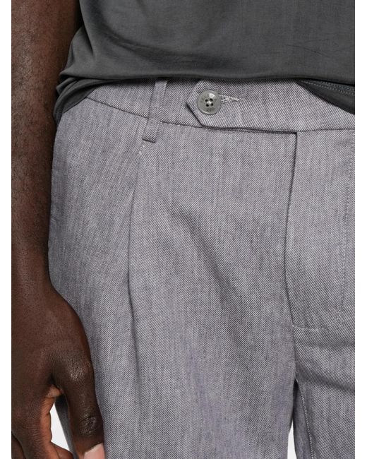 Teleria Zed Gray Pleated Trousers for men