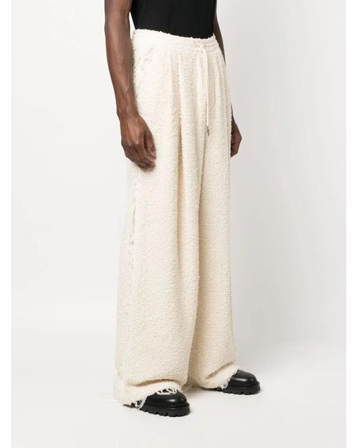 Eckhaus Latta White Bouclé Wide-Leg Trousers