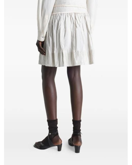 Lemaire White Crinkled Wrap Skirt