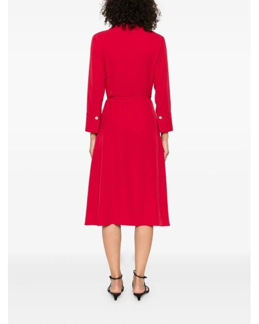 Liu Jo Red V-Neck Midi Dress