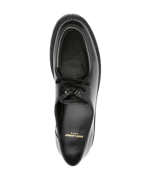 Saint Laurent Black Cruise Leather Oxford Shoes for men
