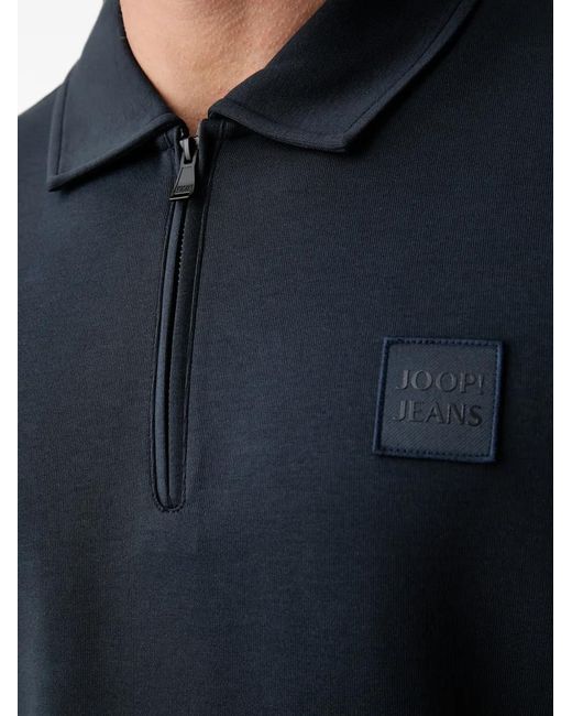Joop! Black Logo-Patch Quarter-Zip Sweater for men