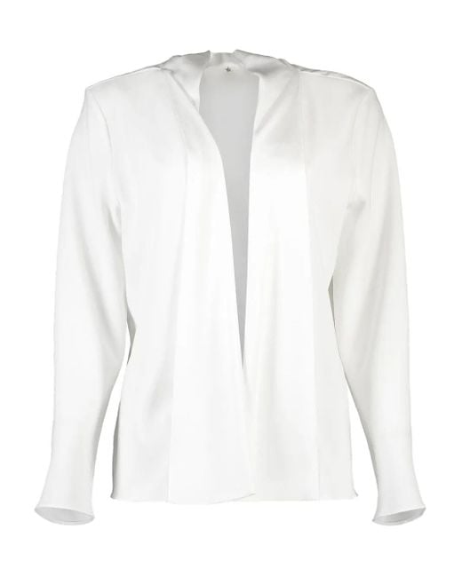 Peter Cohen White Open-Front Long-Sleeve Cardigan