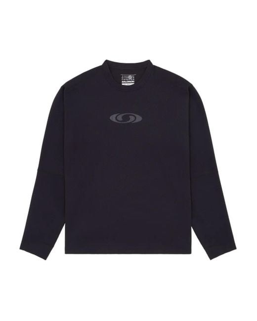 MM6 MAISON MARGIELA X SALOMON Blue Textured Logo-Embellished Sweatshirt