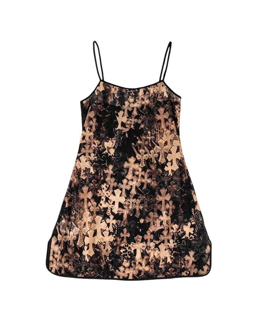 Chrome Hearts Black Cross-Print Mini Dress