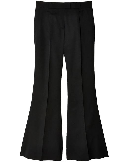 Prada Black Flared Wool Trousers
