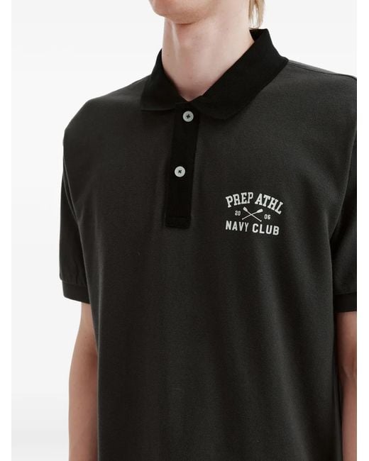 Chocoolate Black Polo À Col Contrastant for men