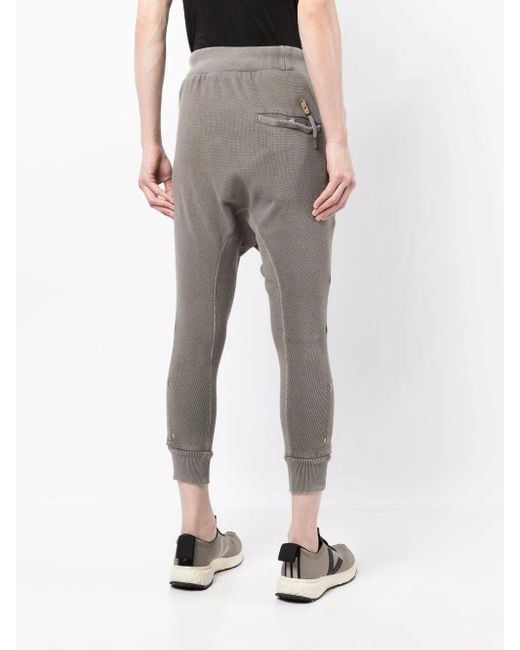 Boris Bidjan Saberi Gray Cropped Drop-Crotch Track Pants for men
