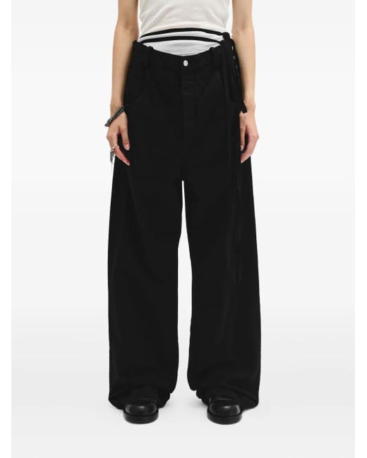 Ann Demeulemeester Black Kristel Five-Pocket Tie-Detail Jeans