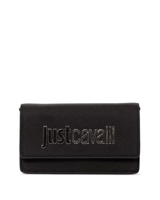 Cartera con placa del logo Just Cavalli de color Black