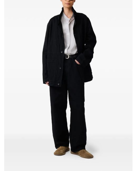 Studio Nicholson Black District Crinkle Patch-Pockets Jacket