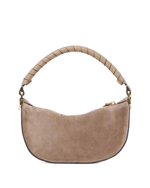 Chloé White Mini Marcie Topstitch Detail Handle Tote Bag