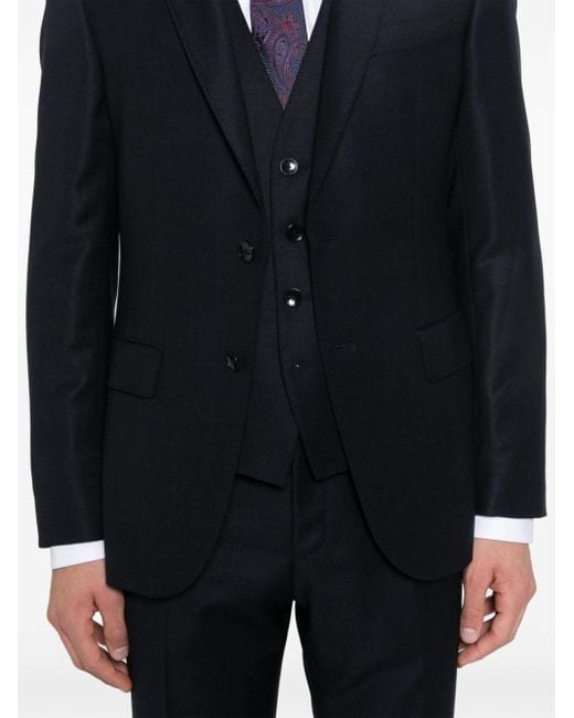 Boss Black Micro-Pattern Virgin-Wool Suit for men