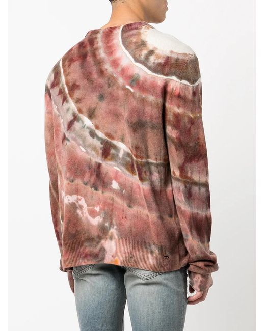 Amiri Brown M.A Tie-Dye Cashmere Sweater for men
