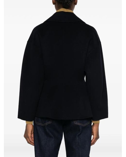 Maje Black Double-Breasted Wool Jacket