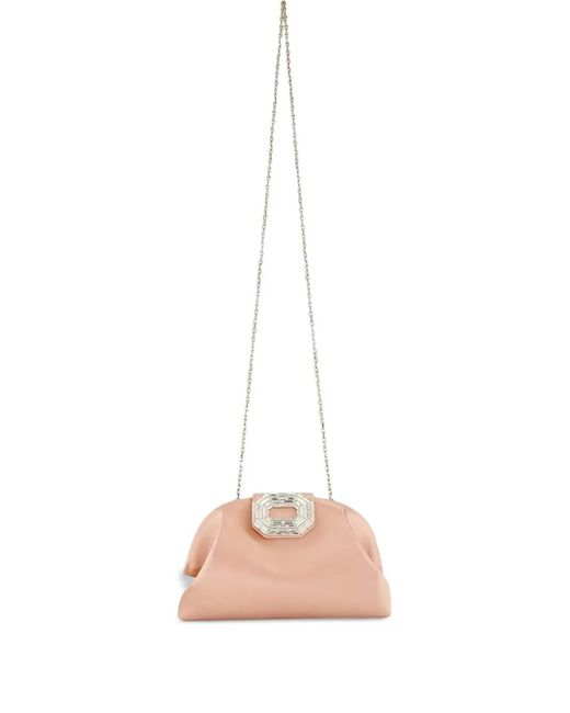 AMINA MUADDI Pink Camelia Chain-Strap Clutch