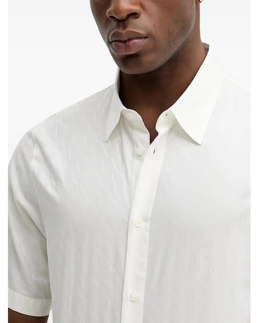 ARMANI EXCHANGE White Buttoned Pattern Shirt for men