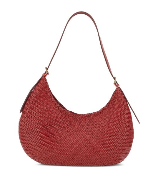 Bolso de hombro con tejido cuero Dragon Diffusion de color Red
