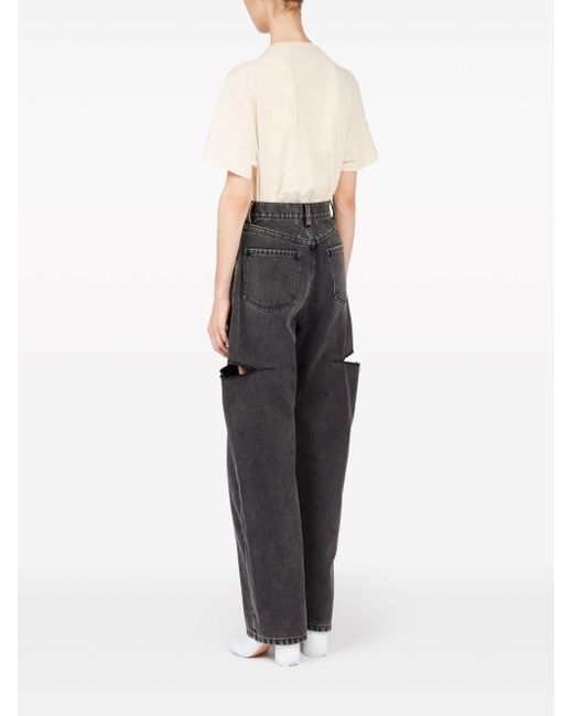 Maison Margiela Gray High-Waisted Tapered Jeans