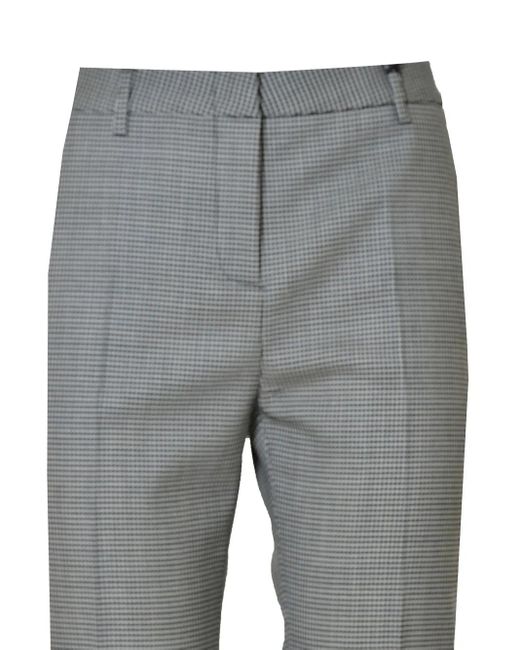 Tonello Gray Checked Wool Trousers