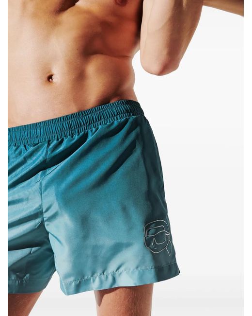 Karl Lagerfeld Blue Ikonik Karl Swim Shirts for men