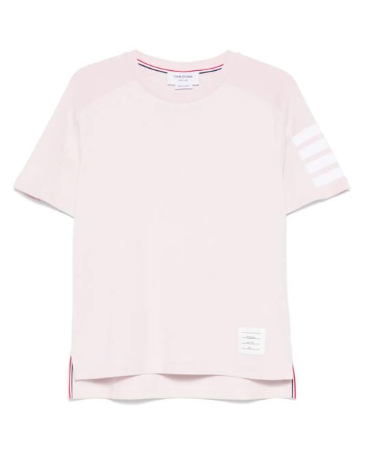 Thom Browne Pink Crew Neck Tee for men