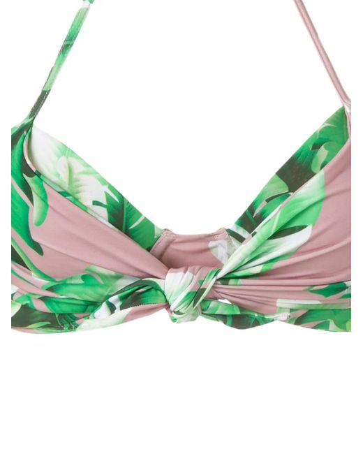 Amir Slama Green Floral Print Bikini Set