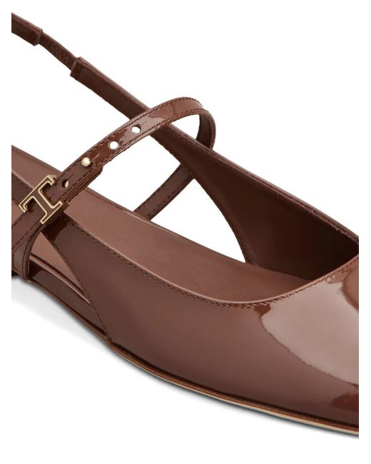 Tod's Brown Sling-Back-Tone Flat Pumps