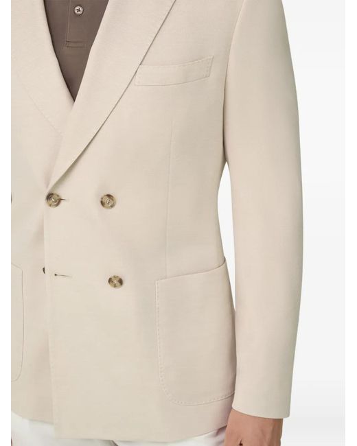 Boggi White Double-Breasted Patch-Pockets Blazer for men