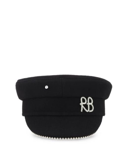 Ruslan Baginskiy Black Logo-Embroidered Baker Boy Cap