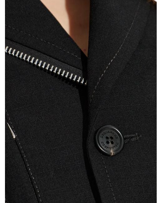 DSquared² Black Multi-Pocket Wool Blazer