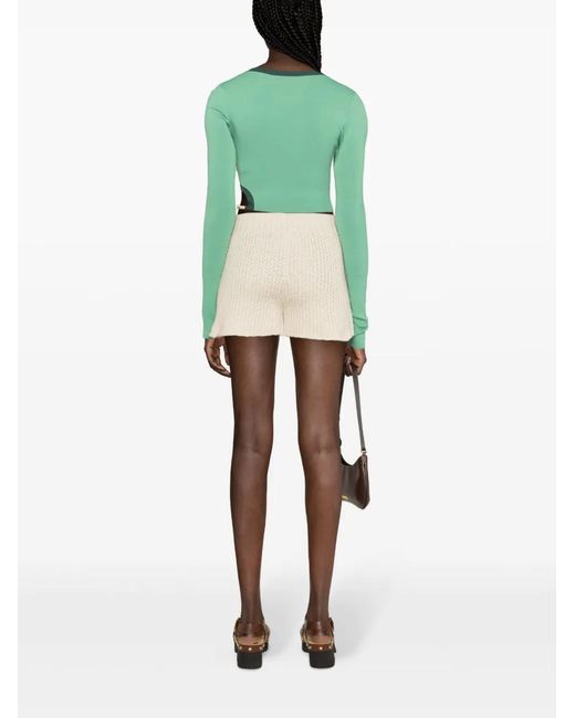 Alanui Natural Finest Ribbed-Knit Shorts