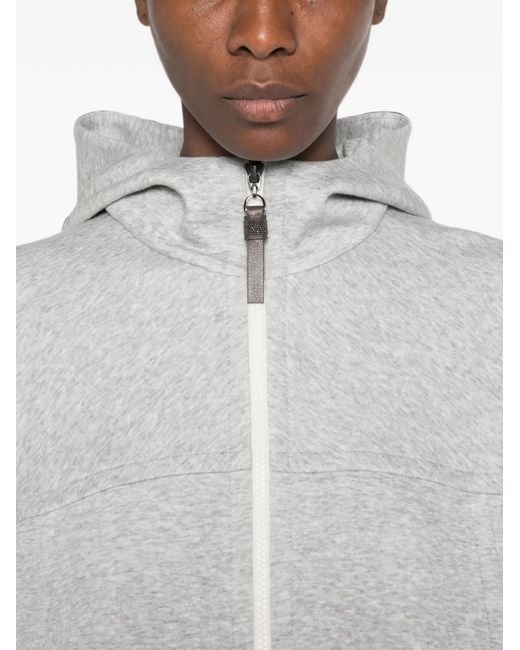 Brunello Cucinelli White Cotton Blend Hoodie
