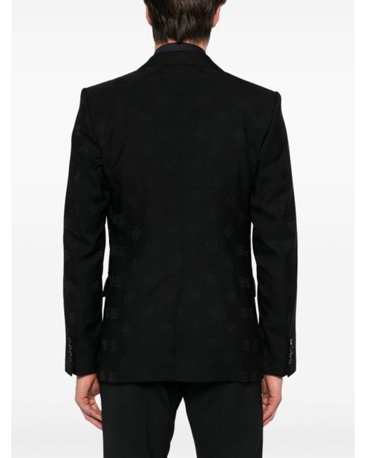 Dolce & Gabbana Blazer Met Monogram-jacquard in het Black voor heren