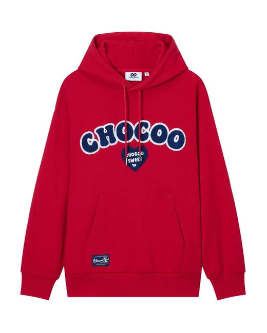 Chocoolate アップリケ パーカー Red