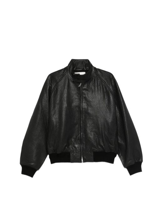 Studio Nicholson Black Zip-Up Bomber Jacket