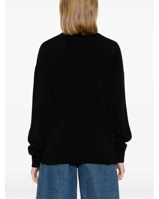Elisabetta Franchi Trui Met Intarsia Logo in het Black