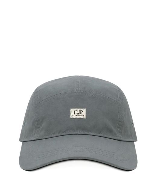 C P Company Gray Baseball Cap With Logo Patch for men