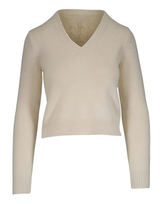 Nili Lotan Natural Everstyn V-Neck Sweater